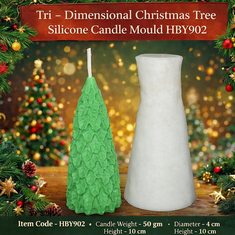 Tri - Dimensional Christmas Tree Silicone Candle Mould HCM22417, Niral Industries
