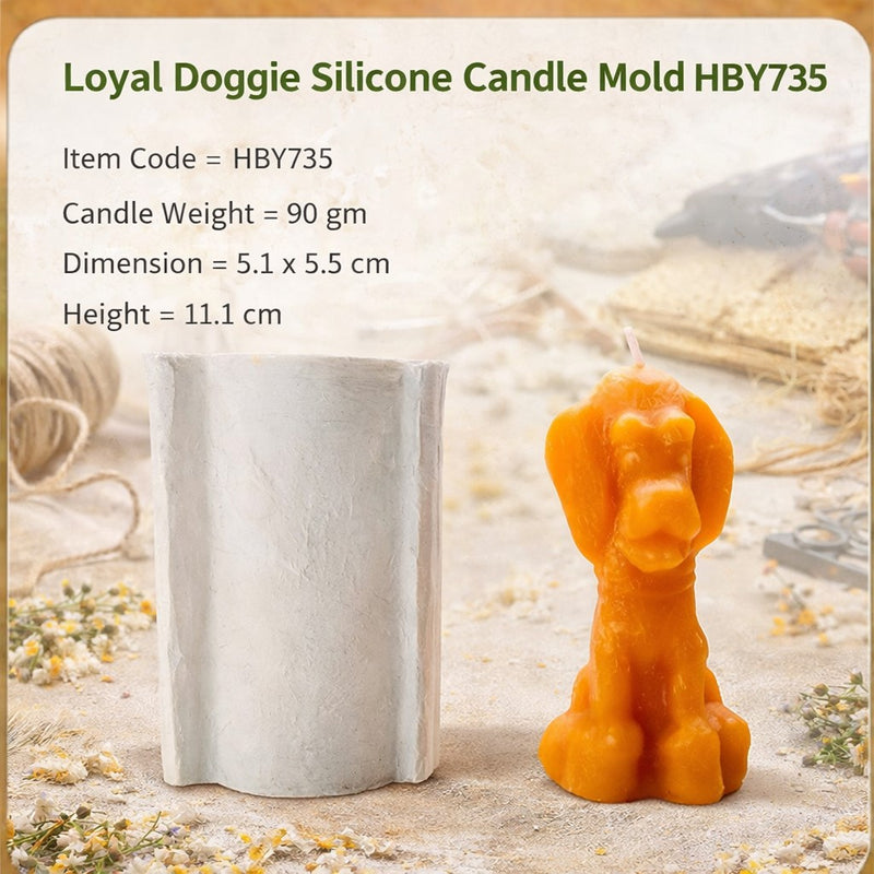 Loyal Doggie Silicone Candle Mold HBY735, Niral Industries