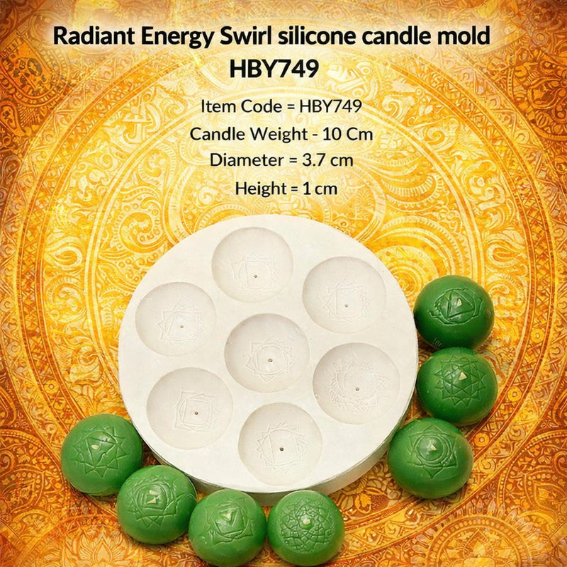 Radiant Energy Swirl silicone candle mold HBY749, Niral Industries