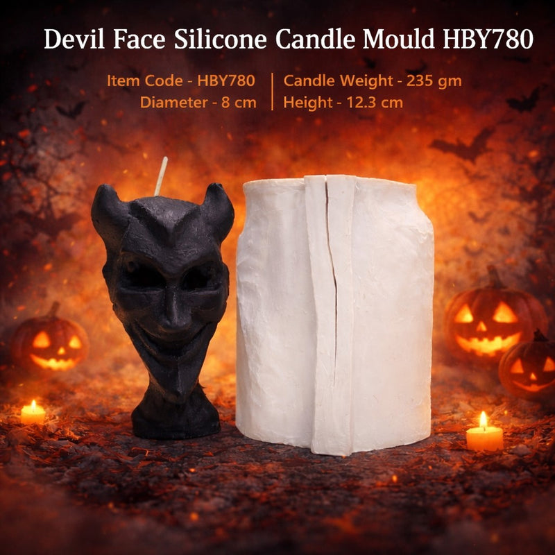 Devil Face Silicone Candle Mould HBY780, Niral Industries