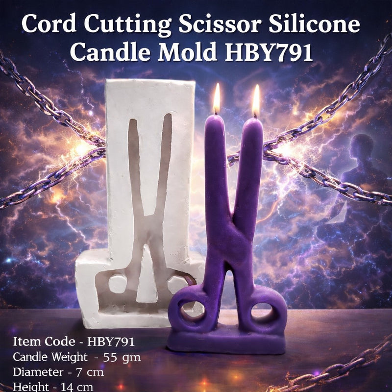 Cord Cutting Scissor Silicone Candle Mold HBY791, Niral Industries