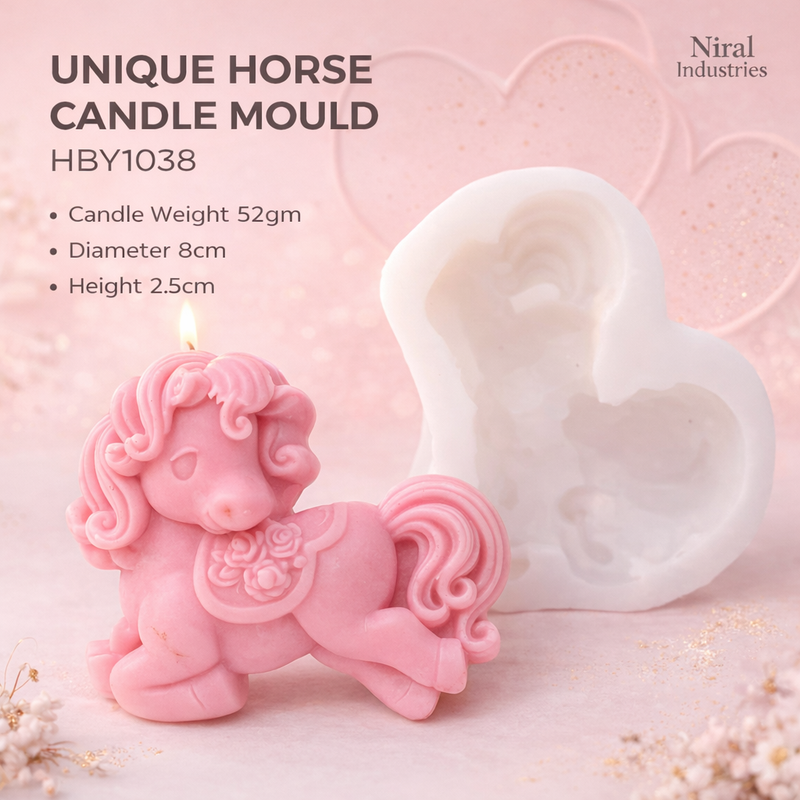 Unicorn horse candle mould HBY1038, Niral Industries