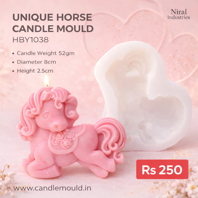 Unicorn horse candle mould HBY1038, Niral Industries
