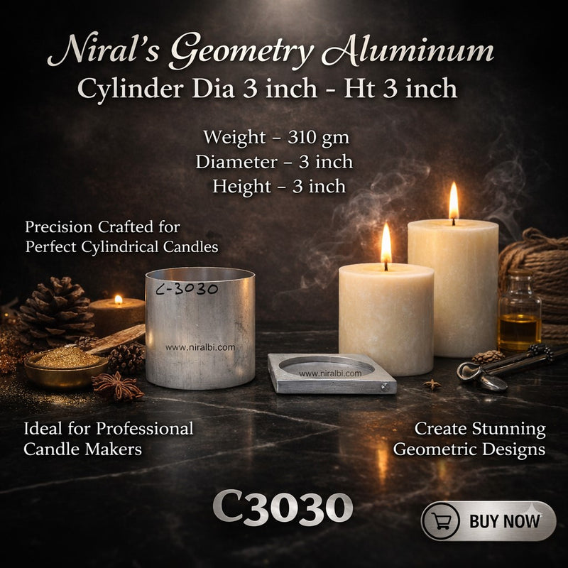 Niral's Geometry Aluminum Cylinder Dia 3 inch - Ht 3 inch