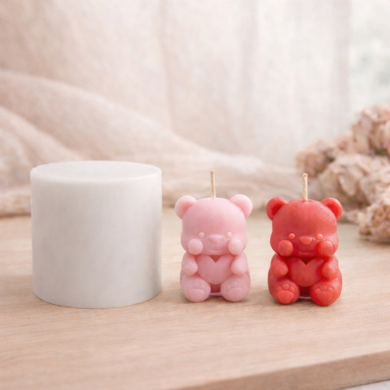 Mini Teddy With Heart Candle Mould HCM22501, Niral industries