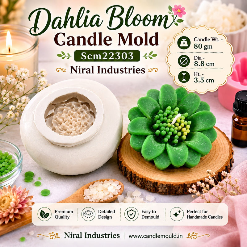 Dahlia Bloom Candle Mold Scm22303 Niral Industries