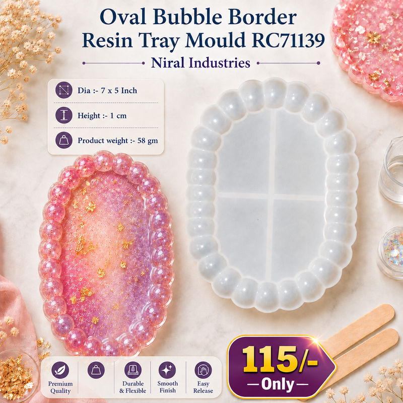 Oval Bubble Border Resin Tray Mould RC71139 Niral Industries