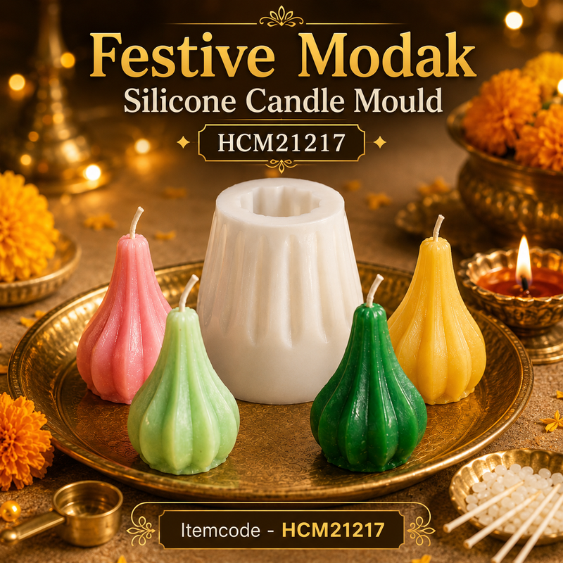 Festive Modak Silicone Candle Mould HCM21217, Niral Industries