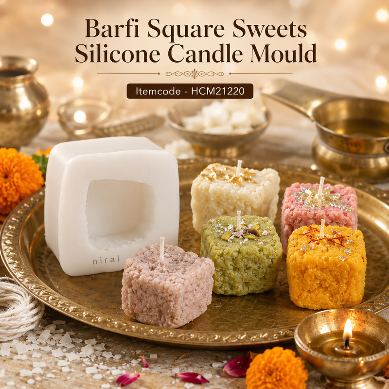 Barfi Square Sweets Silicone Candle Mould HCM21220, Niral Industries
