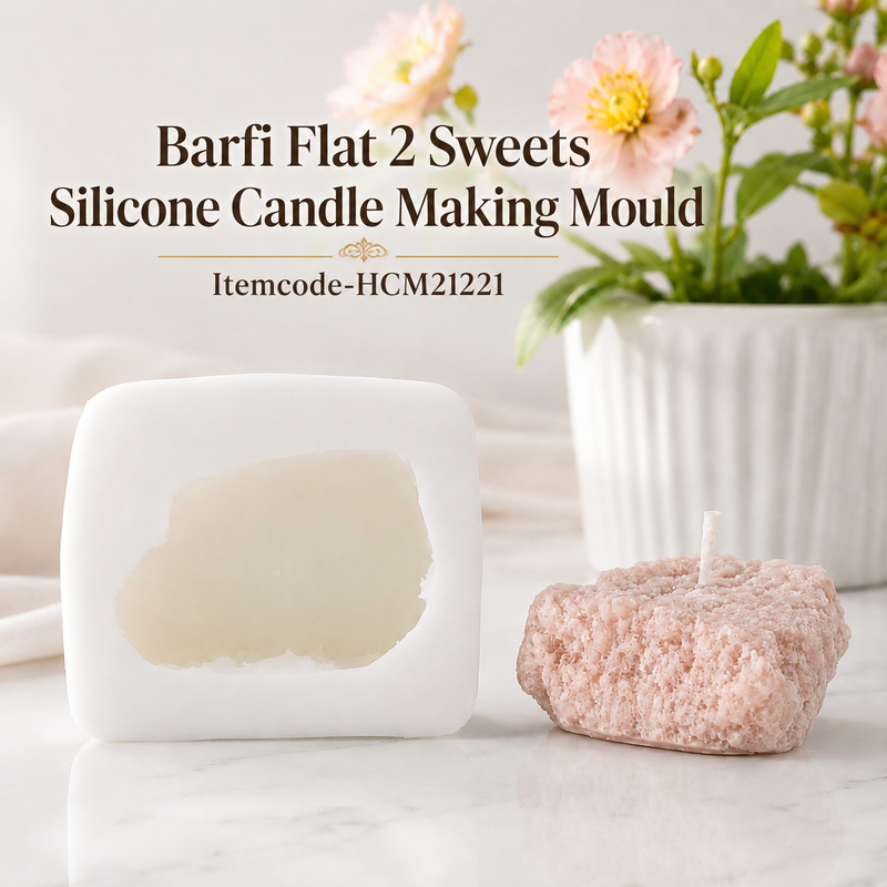 Barfi Flat 2 Sweets Silicone Candle Making Mould HCM21221, Niral Industries