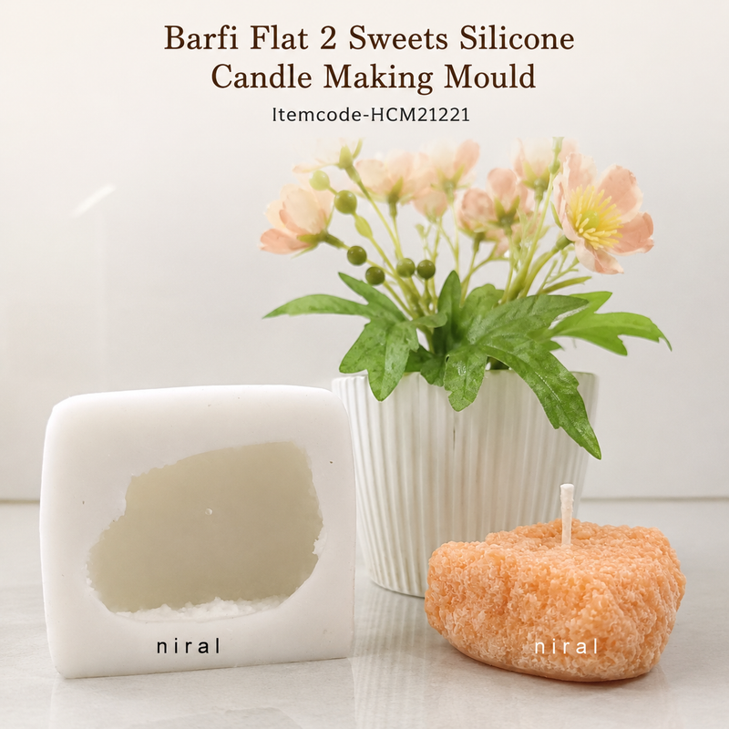 Barfi Flat 2 Sweets Silicone Candle Making Mould HCM21221, Niral Industries