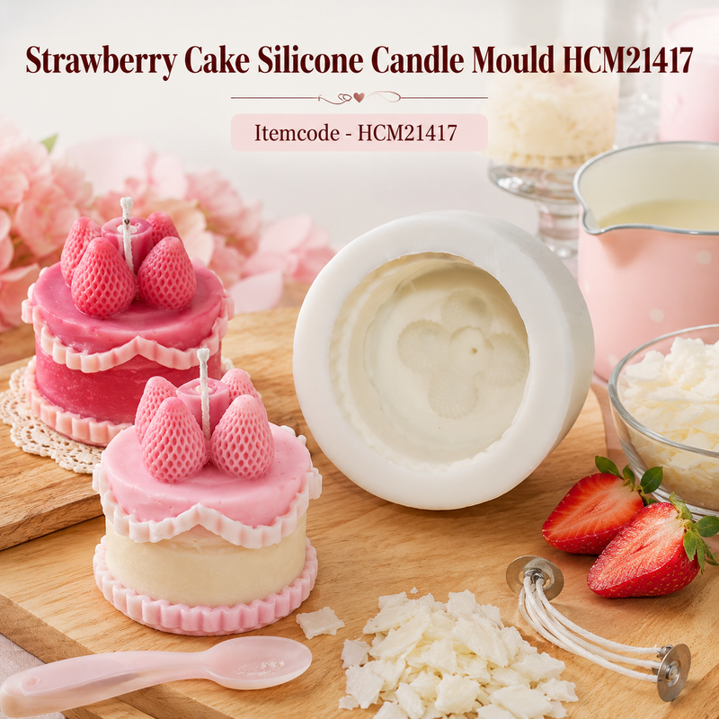 Strawberry Cake Silicone Candle Mould, HCM21417