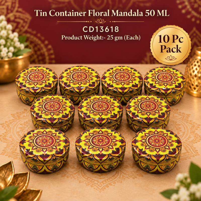 Tin Container  floral Mandala 50 ML CD13618