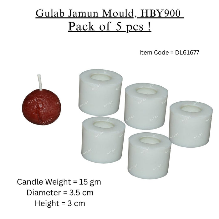 Gulab Jamun Candle Mould, HBY900 - 5 Pcs Combo ₹375 (Just ₹75 Each!)