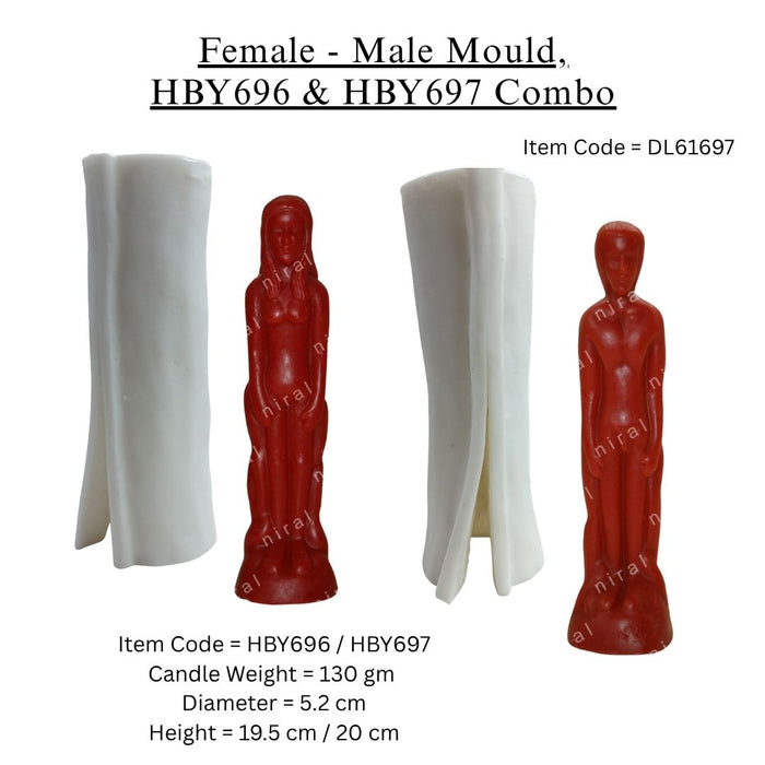 Male - Female Candle Mould, HBY696 & HBY697 - Combo ₹1800 (Just ₹900 Each!)