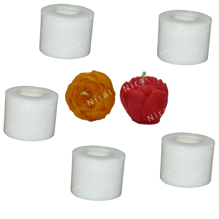 Niral Industries Delicate Rose Bud Silicone Candle Mould