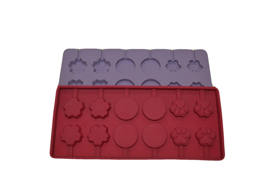 Round, Paws & Flower Lollipop  Silicone Mould - SP32337 - Bx No. 1