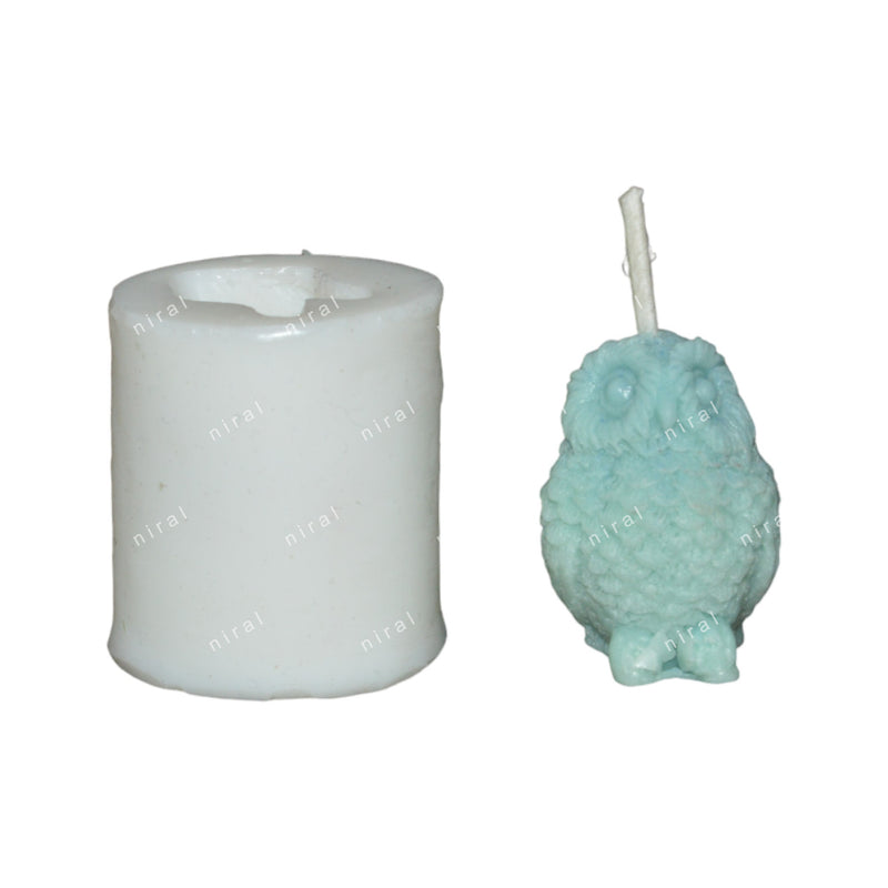 Tiny Owl 3D Silicon Candle Mould HBY917, Niral Industries.