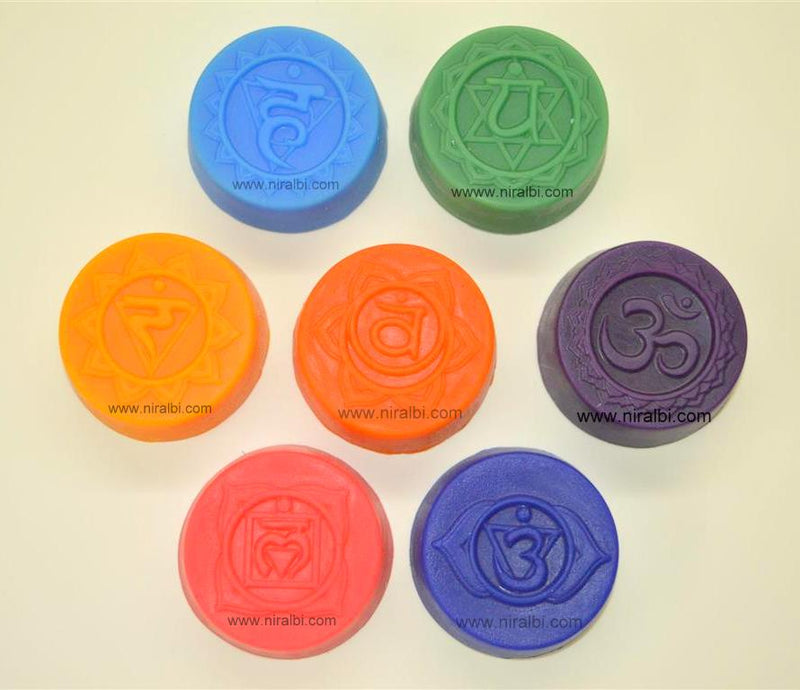 7 Chakra Complete Set of 7 Silicone Candle Mould HBY880, Niral Industires