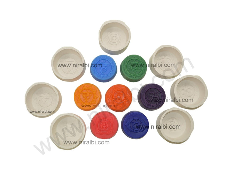 7 Chakra Complete Set of 7 Silicone Candle Mould HBY880, Niral Industires