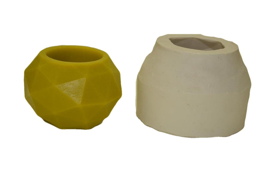 CL - Diamond Cut Round Hurricane Silicone Candle Mould - SL610