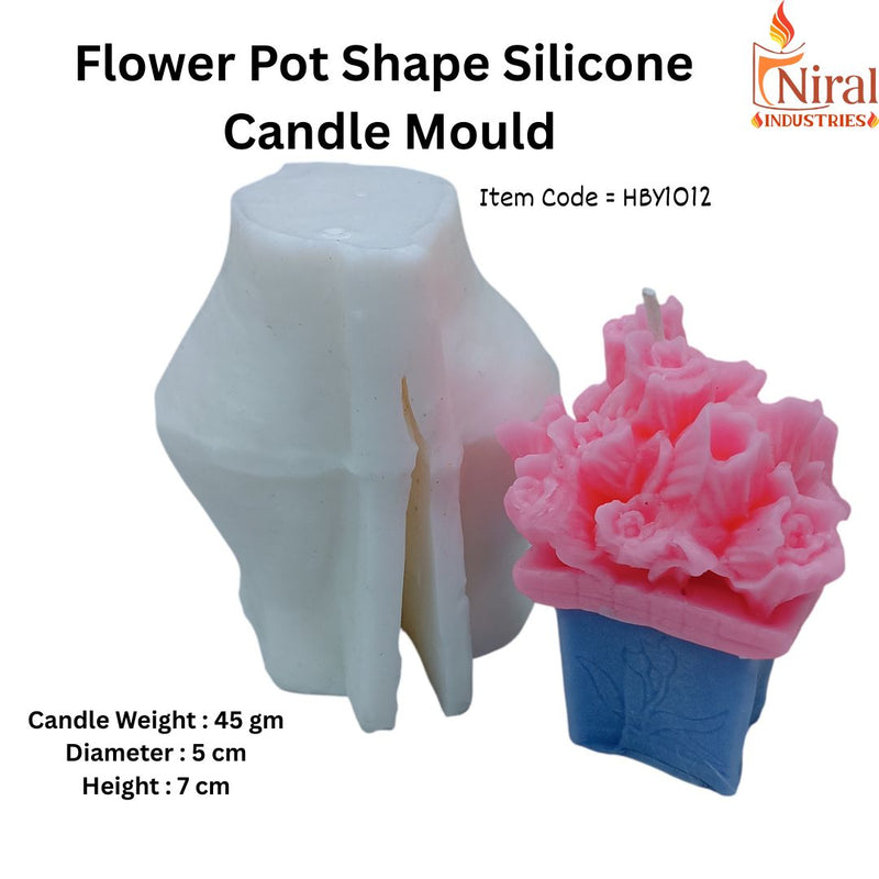 Flower Pot Shape Silicone Candle Mould, HCM22521 Niral Industries