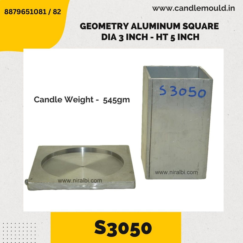 Niral's Geometry Aluminum Square Dia 3 inch - Ht 5 inch