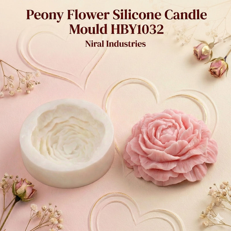 Niral Industries Peony Flower Silicone Candle Mould HCM22310
