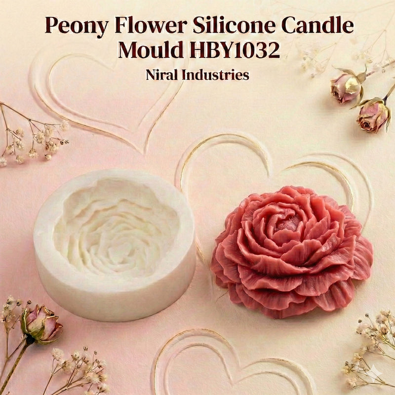 Niral Industries Peony Flower Silicone Candle Mould HCM22310
