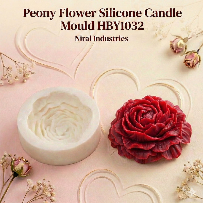 Niral Industries Peony Flower Silicone Candle Mould HCM22310