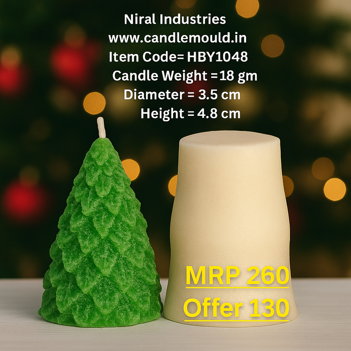 Small Pine Texture Candle Mould Premium Silicone -HBY1048 Niral Industries.