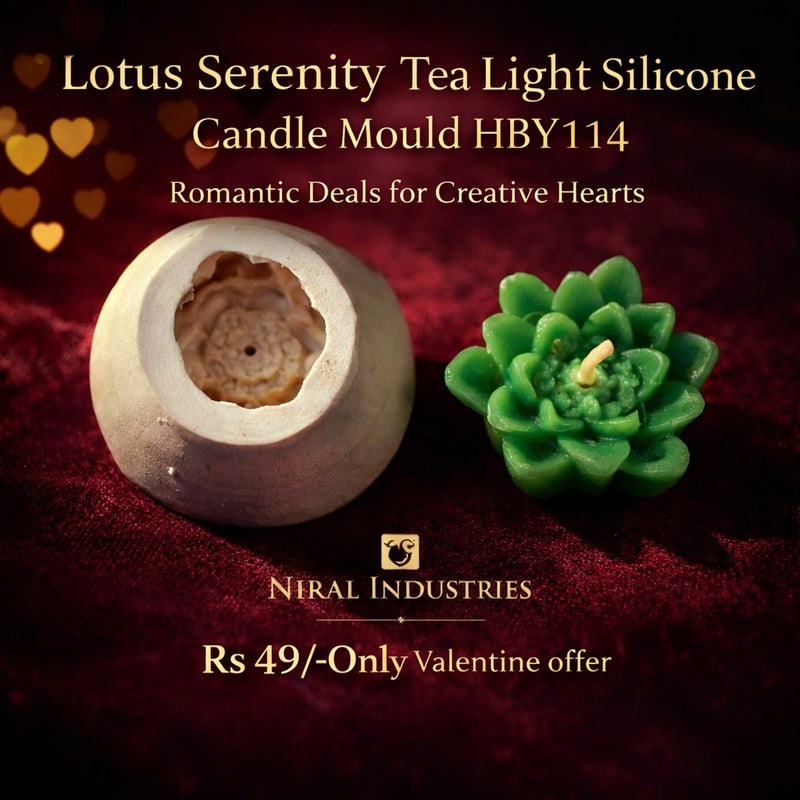 Lotus Serenity Tea Light Silicone Candle Mould HBY114, Niral Industries