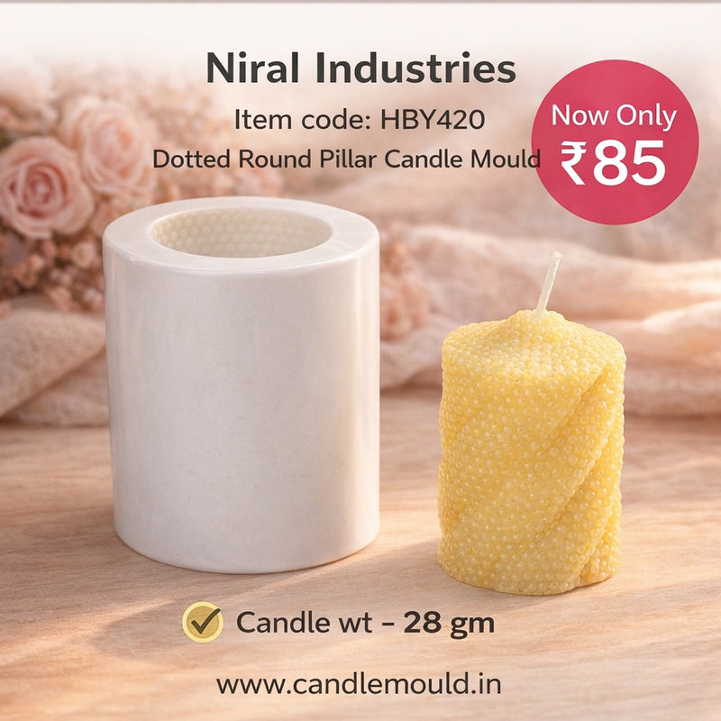 Dotted Round Shape Pillar Candle Mould HBY420, Niral Industries.