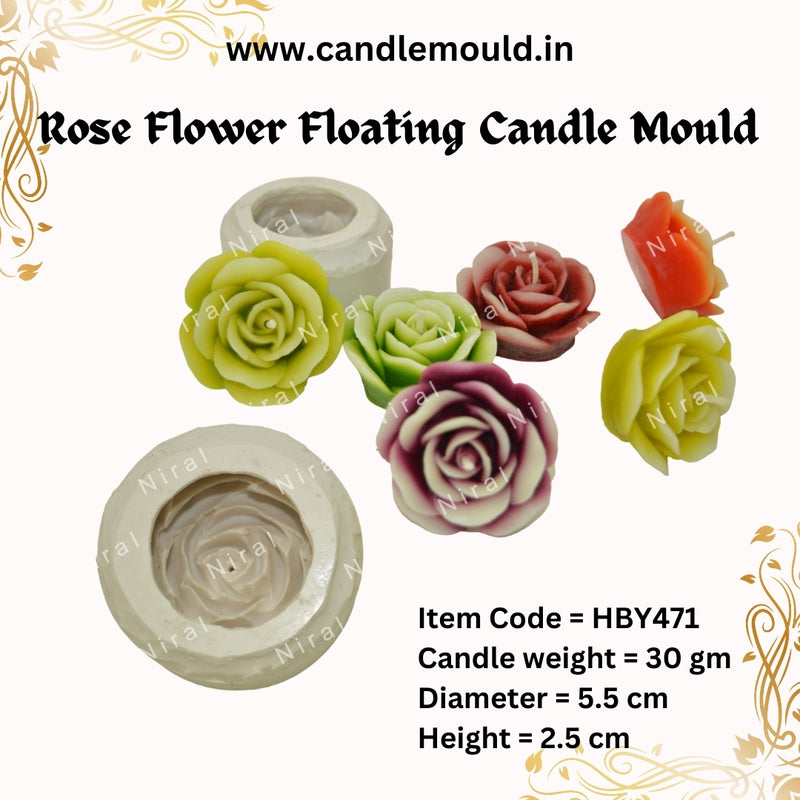 Niral Industries Rose Flower Floating Candle Mould.