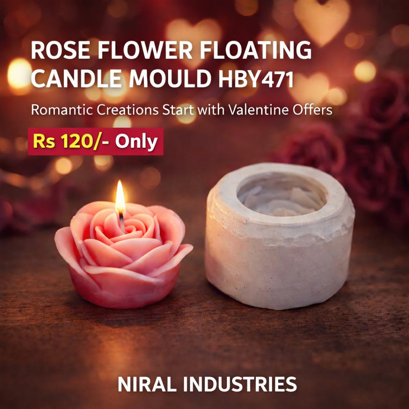 Niral Industries Rose Flower Floating Candle Mould.