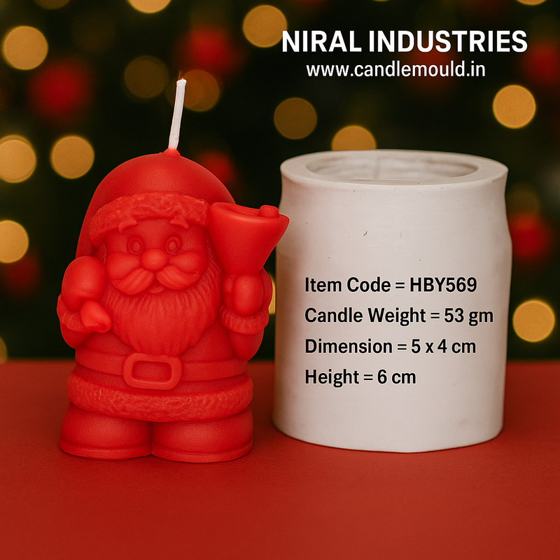 Jolly Santa Silicone Candle Mold HBY569, Niral Industries