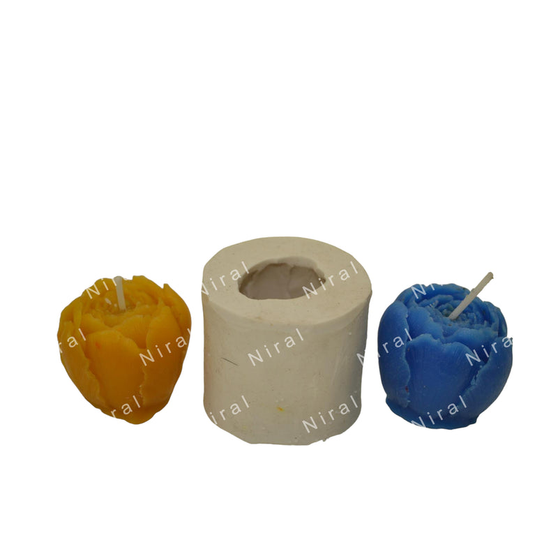 Niral Industries Delicate Rose Bud Silicone Candle Mould HCM21812