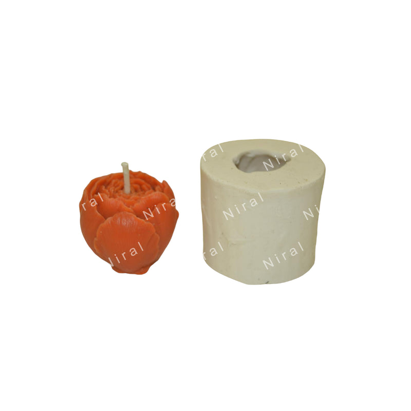 Niral Industries Delicate Rose Bud Silicone Candle Mould HCM21812