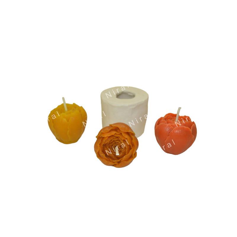 Niral Industries Delicate Rose Bud Silicone Candle Mould HCM21812