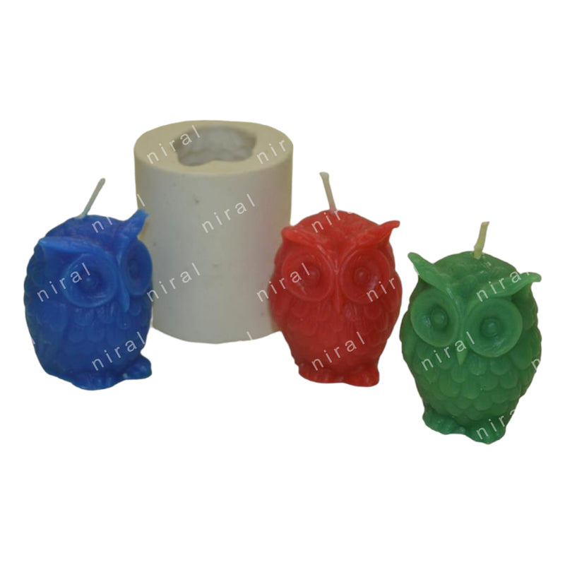 Niral Industries Small Owl Silicone Rubber Candle Mould