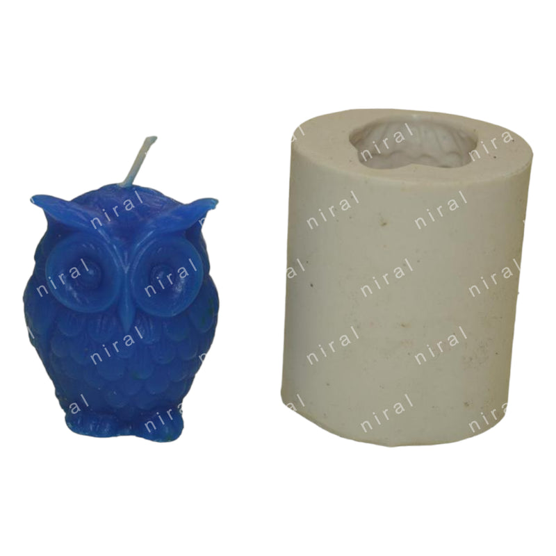 Niral Industries Small Owl Silicone Rubber Candle Mould