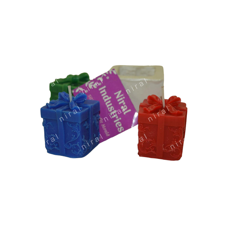Joyful Gift Box Silicone Candle Mould HBY657, Niral Industries