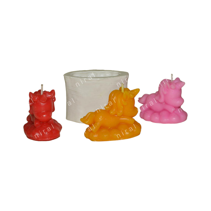 Running Unicorn Silicone Candle Mould HBY689, Niral Industries