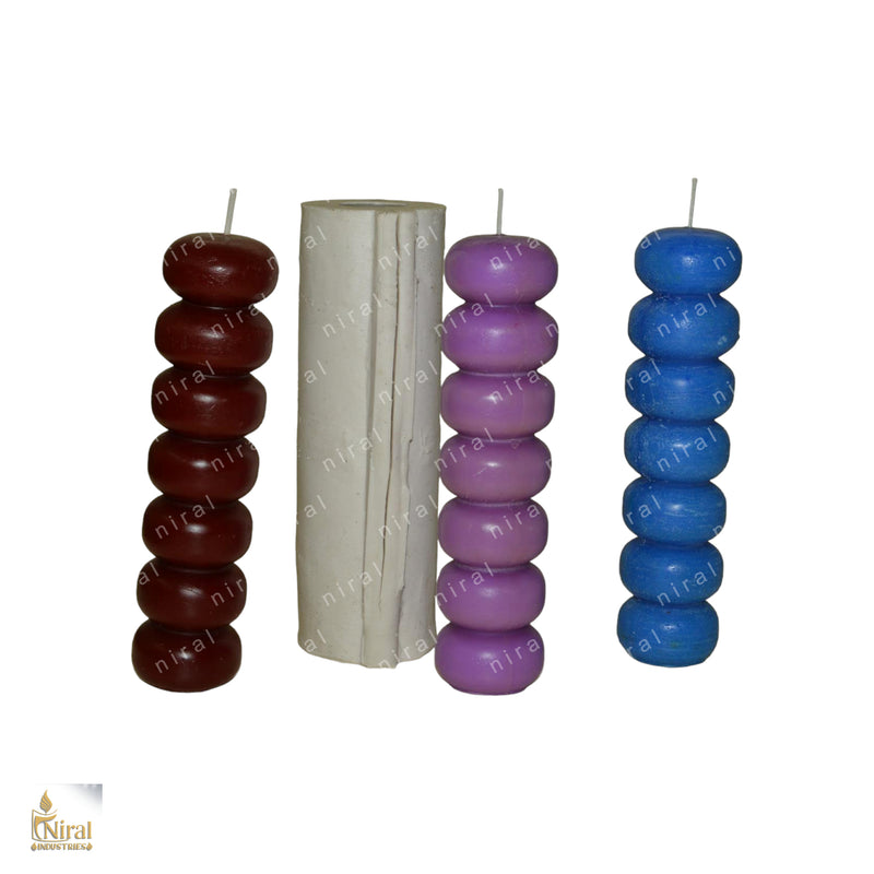 7 Knob Chakra Healing Silicone Candle Mould HBY712, Niral Industries.