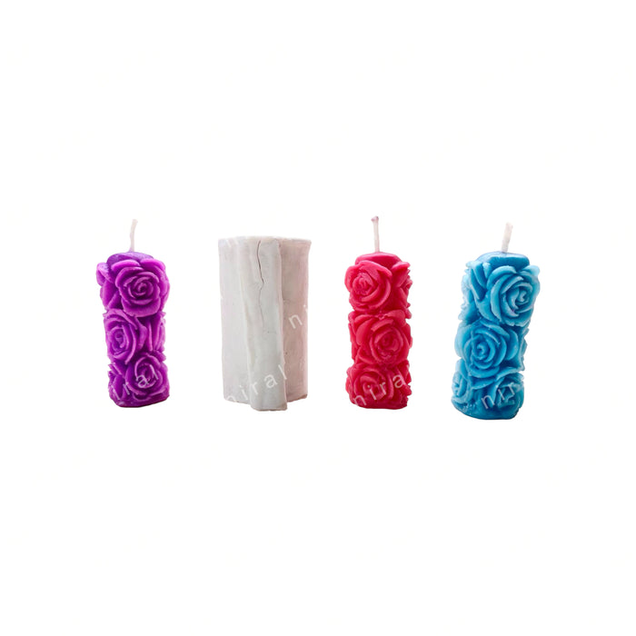 Niral Industries Small Rose Pillar Silicone Candle Mould