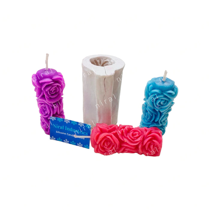 Niral Industries Small Rose Pillar Silicone Candle Mould