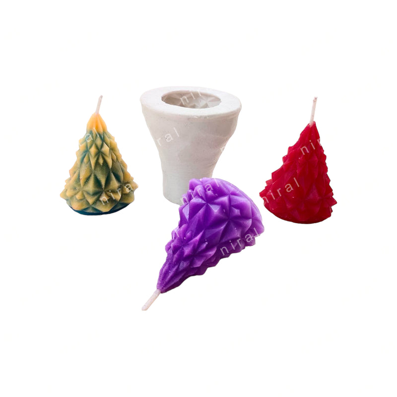 Diamond Cut Christmas Tree Silicone Mould HBY716, Niral Industries