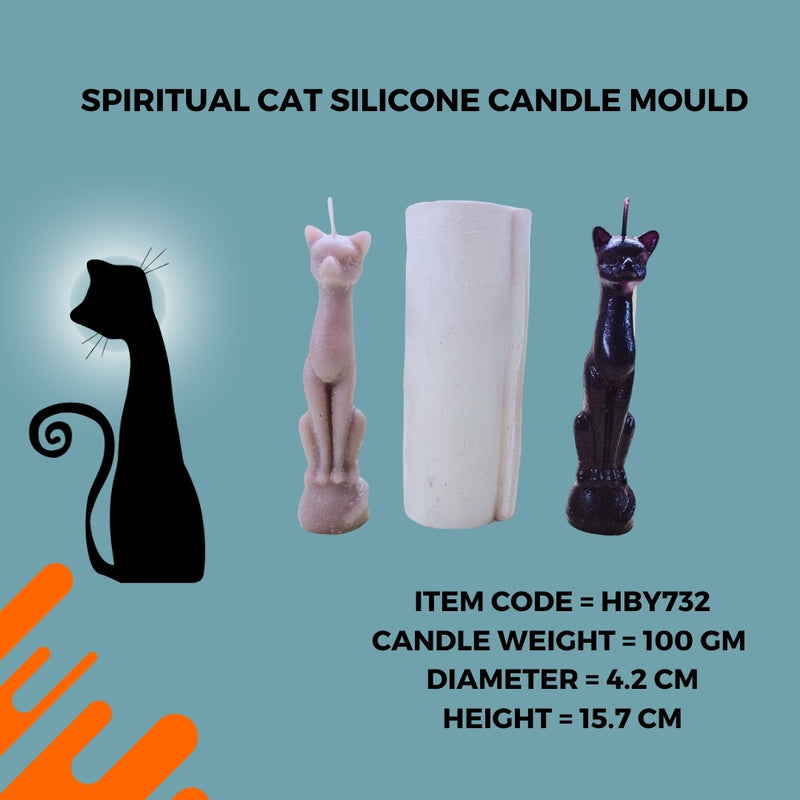 Spiritual Cat Silicone Candle Mould HBY732, Niral Industries