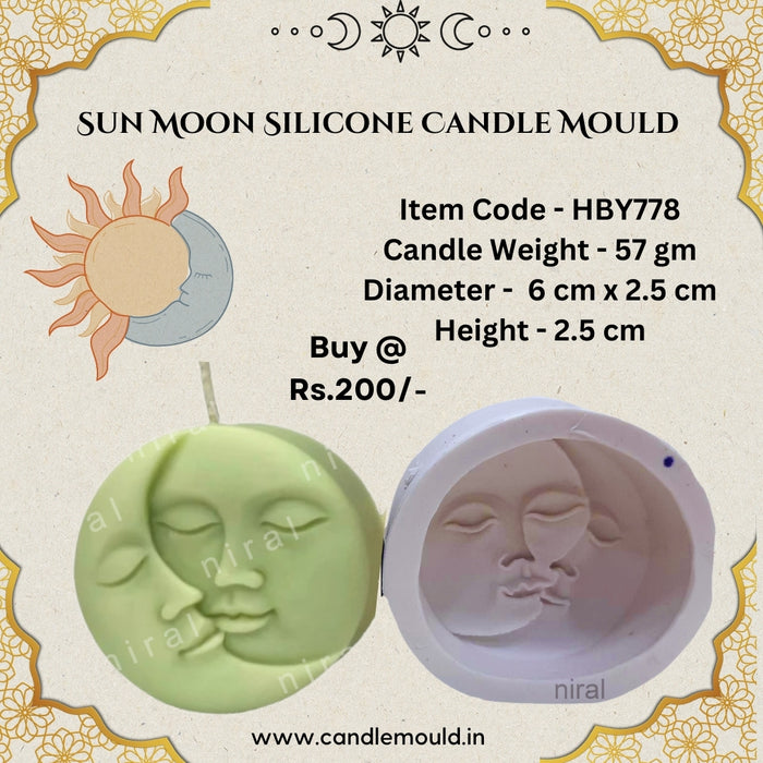 Sun Moon Silicone Candle Mould HBY778, Niral Industries
