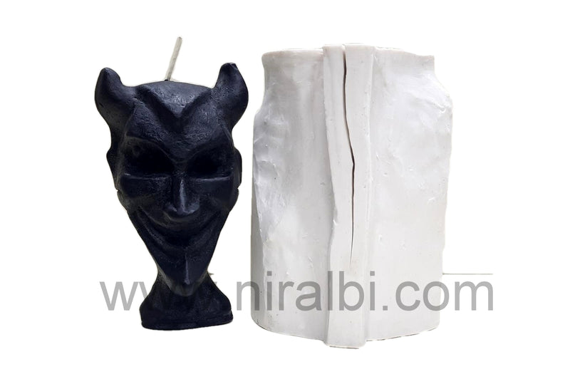 Devil Face Silicone Candle Mould HBY780, Niral Industries